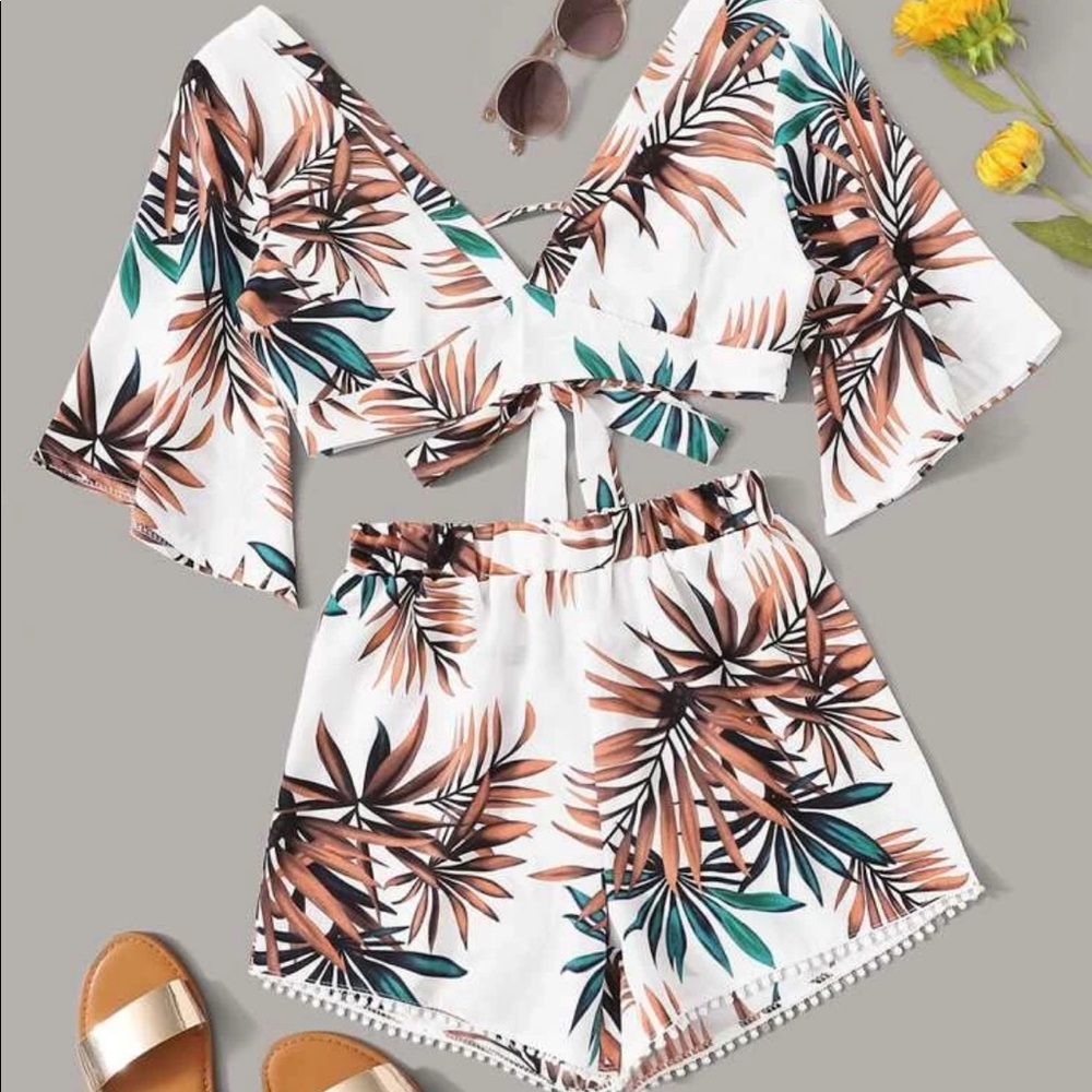 Crop top and short set